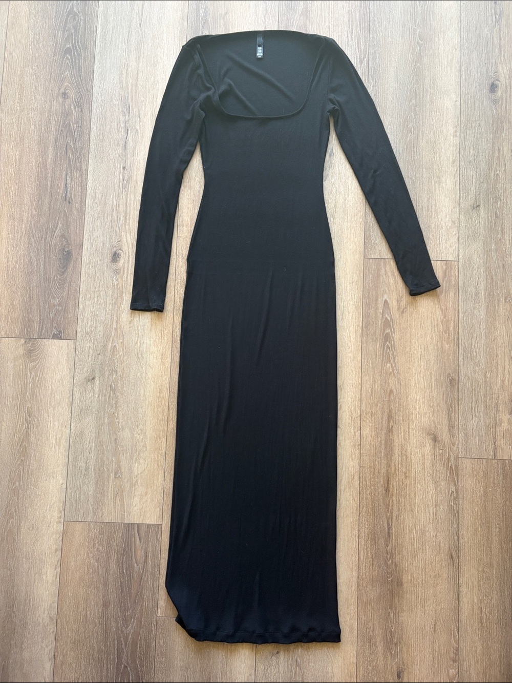 SKIMS Black Long-Sleeve Maxi Dress